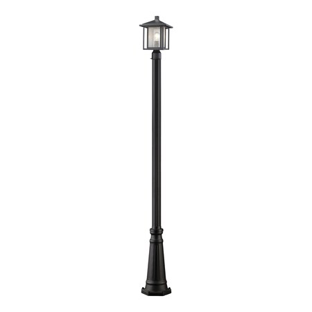 Z-Lite Aspen 1 Light Outdoor, Black And Clear Seedy 554PHM-519P-BK